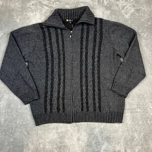 JP Uomo Firenze Sweater Mens XXL Wool Blend Cable-Knit Pullovers Shawl Collar